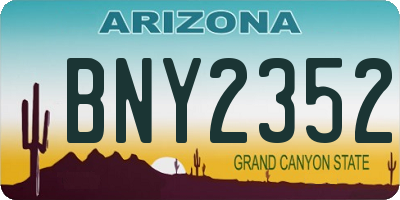 AZ license plate BNY2352