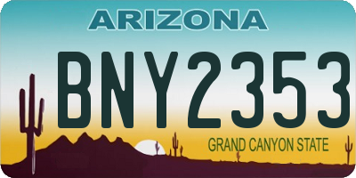 AZ license plate BNY2353