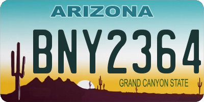 AZ license plate BNY2364