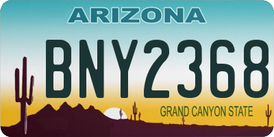AZ license plate BNY2368