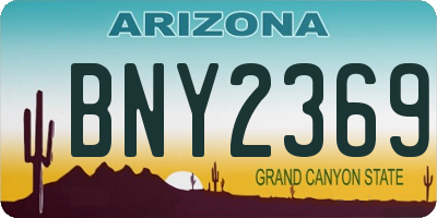 AZ license plate BNY2369