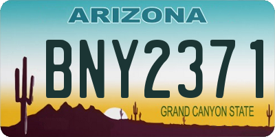 AZ license plate BNY2371