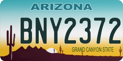 AZ license plate BNY2372