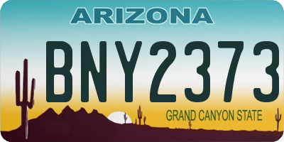 AZ license plate BNY2373