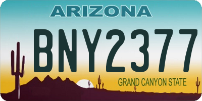 AZ license plate BNY2377