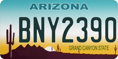 AZ license plate BNY2390