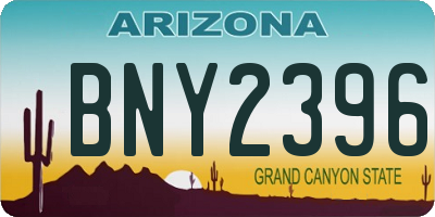 AZ license plate BNY2396