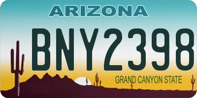 AZ license plate BNY2398