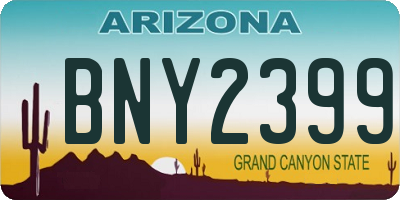 AZ license plate BNY2399