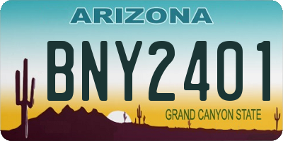AZ license plate BNY2401