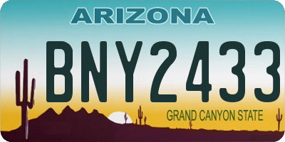 AZ license plate BNY2433