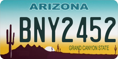 AZ license plate BNY2452