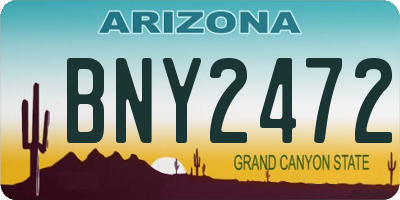 AZ license plate BNY2472