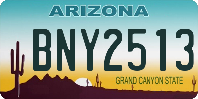 AZ license plate BNY2513