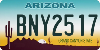 AZ license plate BNY2517