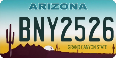 AZ license plate BNY2526