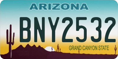 AZ license plate BNY2532