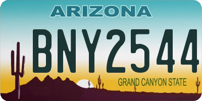 AZ license plate BNY2544