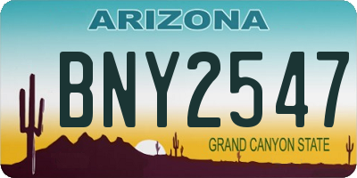 AZ license plate BNY2547