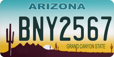 AZ license plate BNY2567