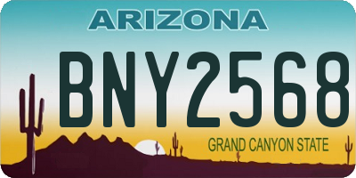 AZ license plate BNY2568