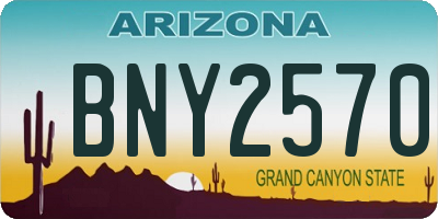 AZ license plate BNY2570
