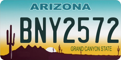 AZ license plate BNY2572