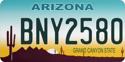 AZ license plate BNY2580