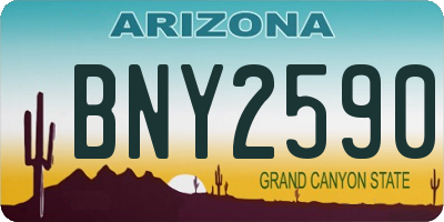 AZ license plate BNY2590