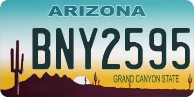 AZ license plate BNY2595