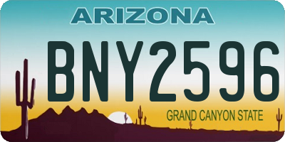 AZ license plate BNY2596