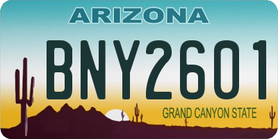 AZ license plate BNY2601