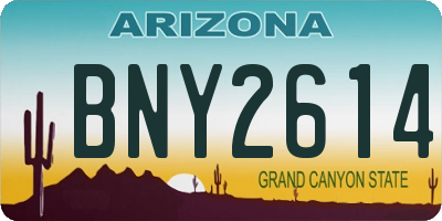 AZ license plate BNY2614