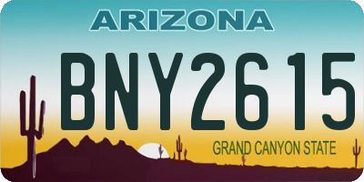 AZ license plate BNY2615