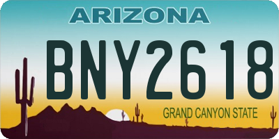AZ license plate BNY2618