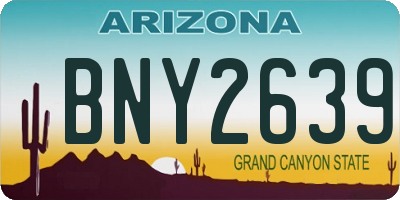 AZ license plate BNY2639
