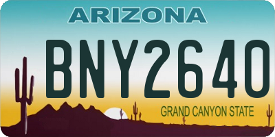 AZ license plate BNY2640