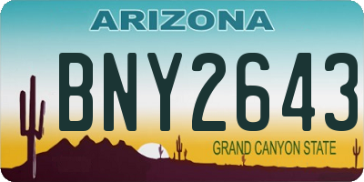 AZ license plate BNY2643