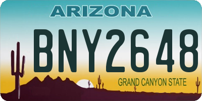 AZ license plate BNY2648
