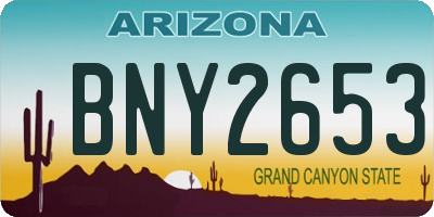 AZ license plate BNY2653
