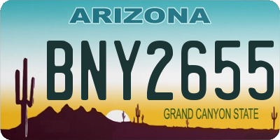 AZ license plate BNY2655