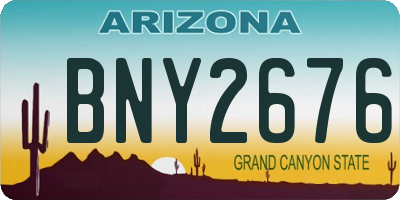 AZ license plate BNY2676