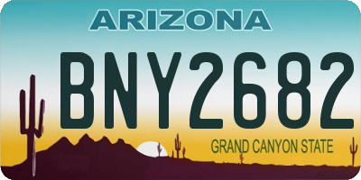 AZ license plate BNY2682