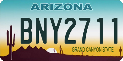 AZ license plate BNY2711