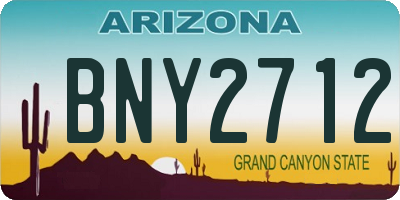 AZ license plate BNY2712