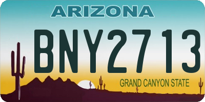 AZ license plate BNY2713