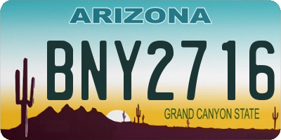 AZ license plate BNY2716