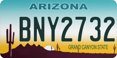 AZ license plate BNY2732