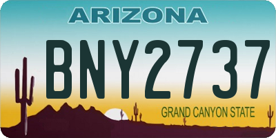 AZ license plate BNY2737