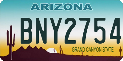 AZ license plate BNY2754